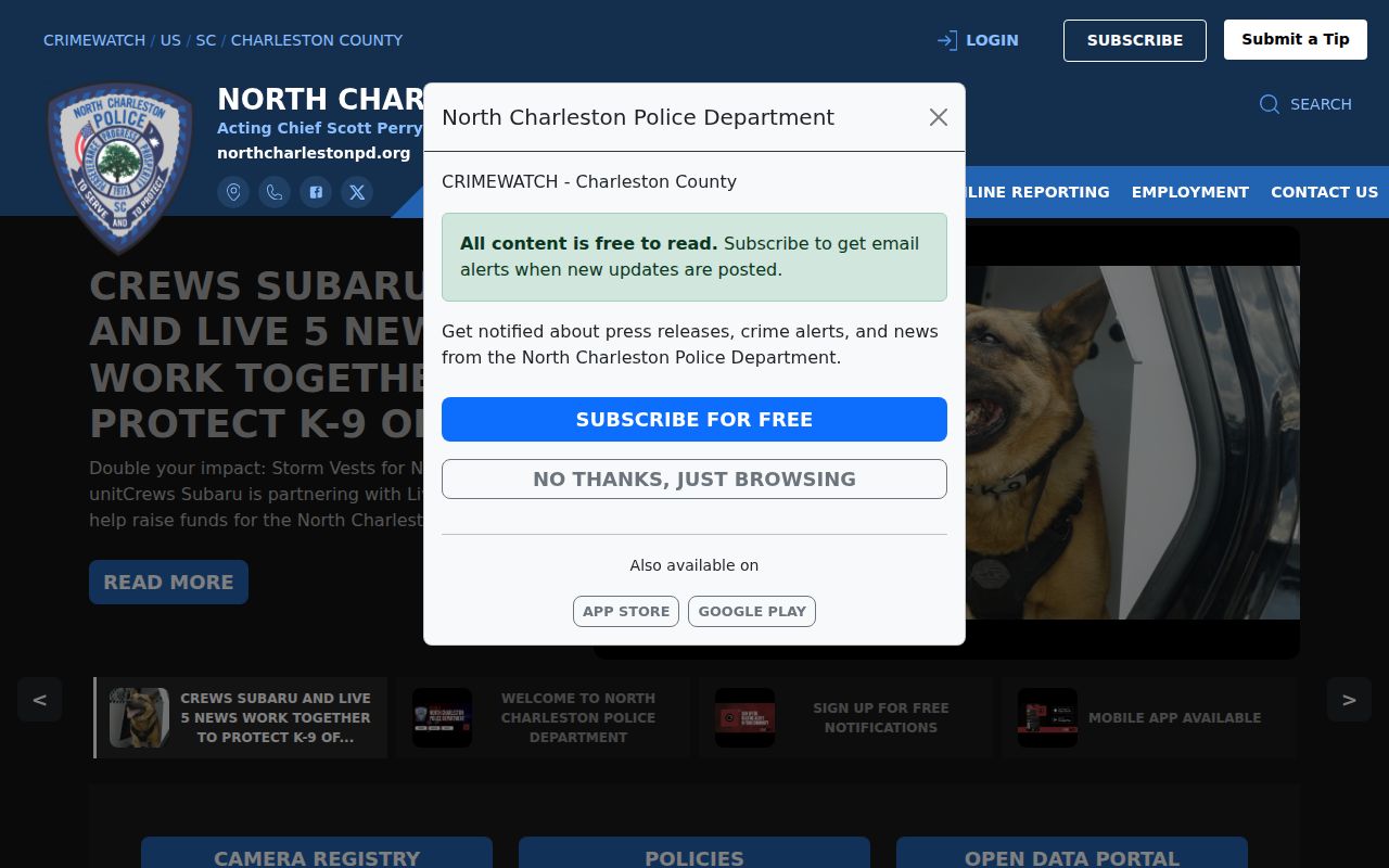 North Charleston Police CRIMEWATCH official arrest release source